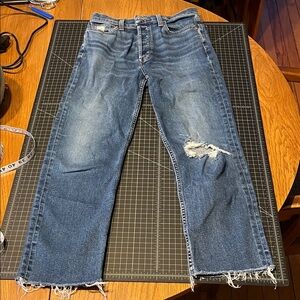 Re/Done Seventies Stove Pipe 27  Blue Straight Jeans distressed